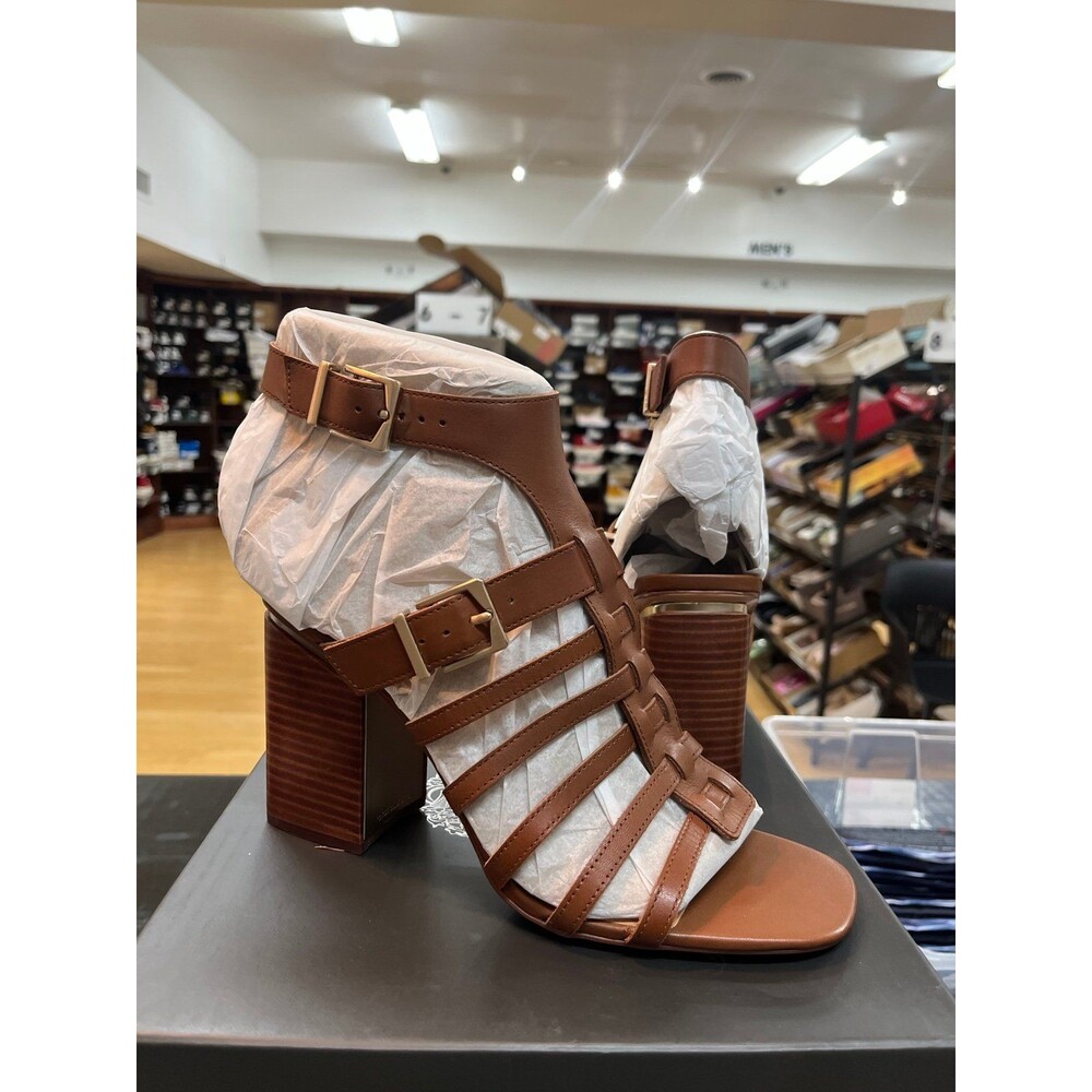 Vince Camuto Women's Hicheny Brown Buckle High Heel Sandal Heeled Size 10M
